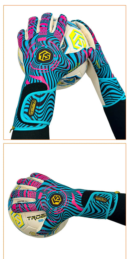 Tobert 2025 New Natural Latex Goalkeeper Gloves Semi-Closed Finger Training Competition Inner Stitching Adult And Children