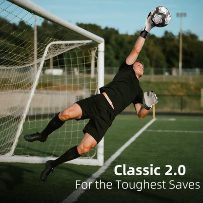 Upgrade professional football goalkeeper gloves, with full latex on both palms and backs, breathable and snug design