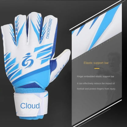1 Pair of Wear-resistant Football Gloves Excellent Anti-slip Goalkeeper Gloves Thick Latex Non-Slip Football Training Gloves