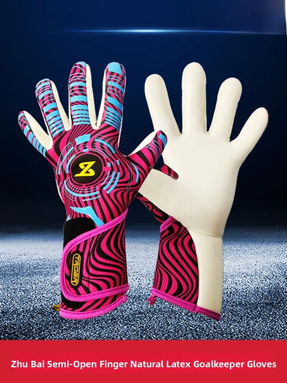 Tobert 2025 New Natural Latex Goalkeeper Gloves Semi-Closed Finger Training Competition Inner Stitching Adult And Children