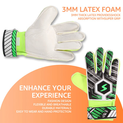 1 Pair Kids Soccer Goalkeeper Gloves Finger Protection Goal 5/6/7 Size Latex Football Gloves Thickened Child Football Accessorie