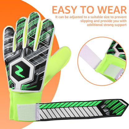 1 Pair Kids Soccer Goalkeeper Gloves Finger Protection Goal 5/6/7 Size Latex Football Gloves Thickened Child Football Accessorie