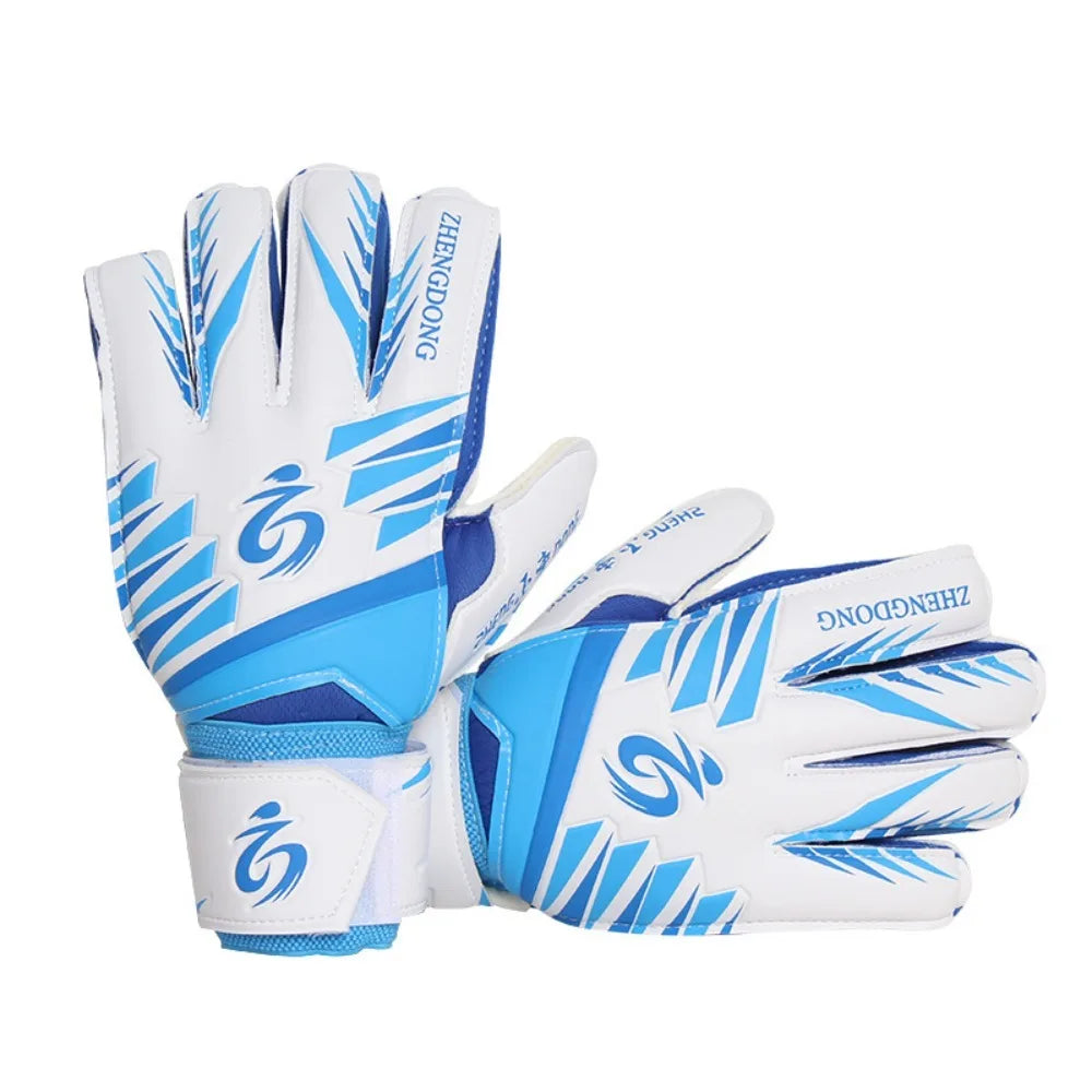 1 Pair of Wear-resistant Football Gloves Excellent Anti-slip Goalkeeper Gloves Thick Latex Non-Slip Football Training Gloves