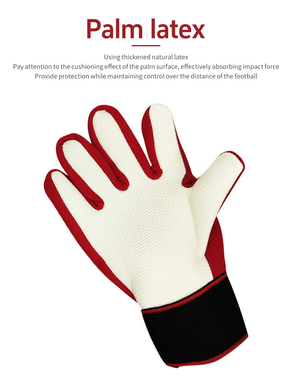 2025 New Football Goalkeeper Gloves Wrist Strap Latex Finger Guard Protection Kids Adult Soccer  Gloves