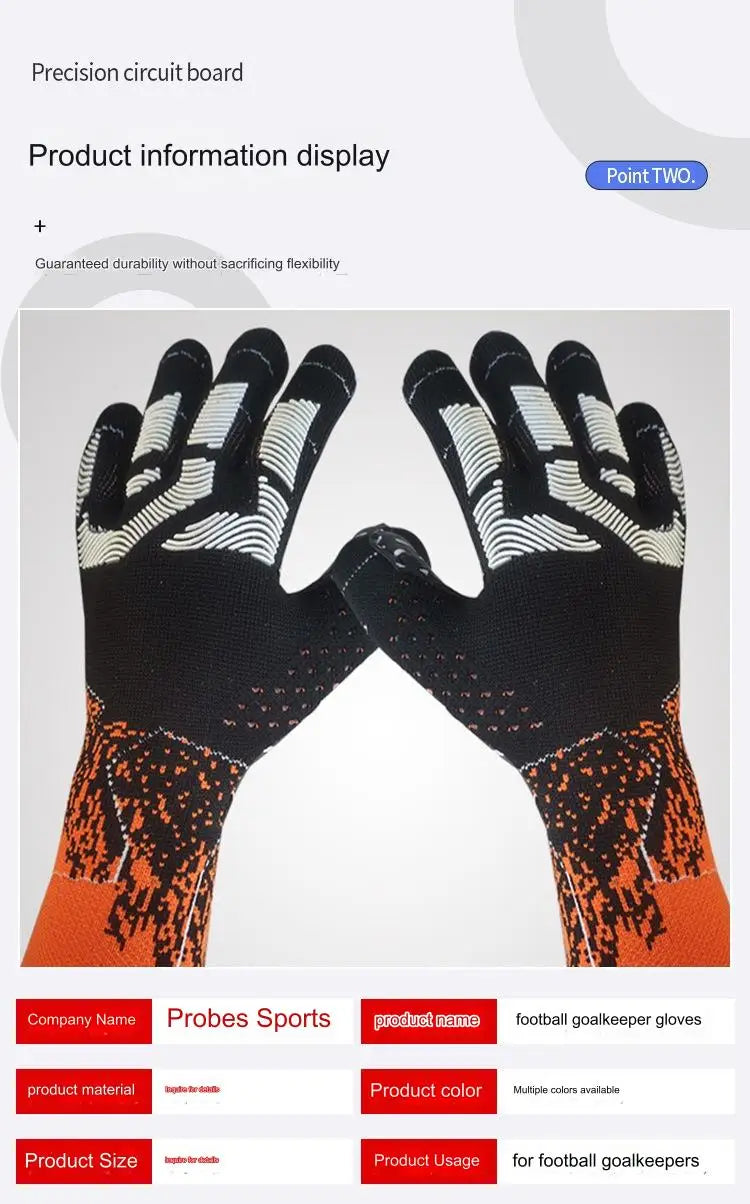 2024 Latex Goalkeeper Gloves Thickened Football Professional Protection Adults Teenager Goalkeeper Soccer Goalie Football Gloves