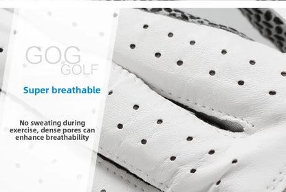 GOG Genuine Leather Golf Gloves Men's Single Hand Soft Breathable Anti-slip Wear-resistant Comfortable Sheepskin Golf Gloves