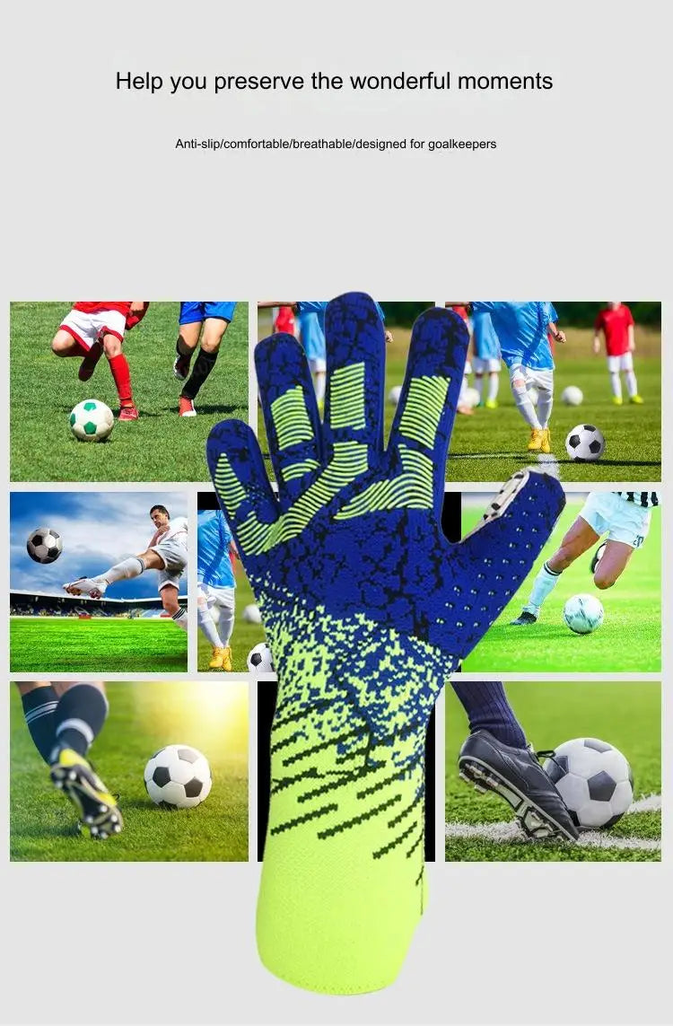 2024 Latex Goalkeeper Gloves Thickened Football Professional Protection Adults Teenager Goalkeeper Soccer Goalie Football Gloves