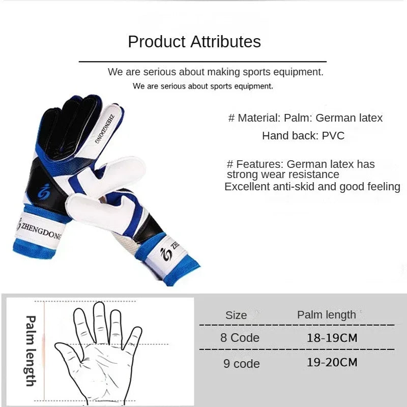 Professional football goalkeeper gloves for adults and children finger protection thickened latex football gloves football goal