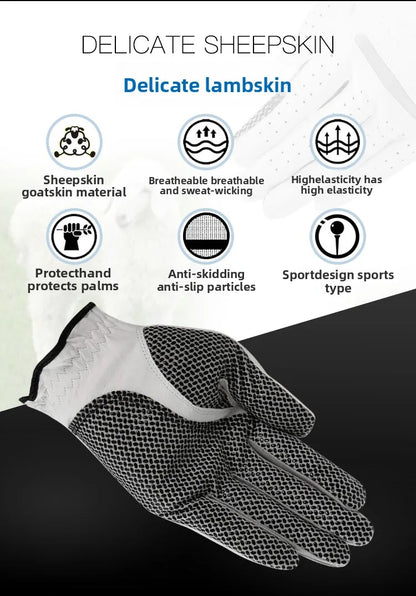 GOG Genuine Leather Golf Gloves Men's Single Hand Soft Breathable Anti-slip Wear-resistant Comfortable Sheepskin Golf Gloves