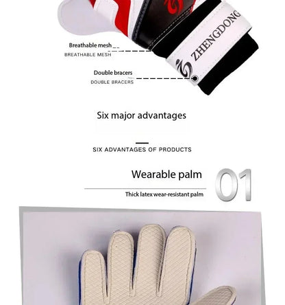 Professional football goalkeeper gloves for adults and children finger protection thickened latex football gloves football goal