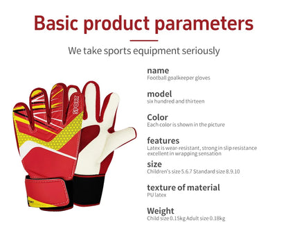 2025 New Football Goalkeeper Gloves Wrist Strap Latex Finger Guard Protection Kids Adult Soccer  Gloves