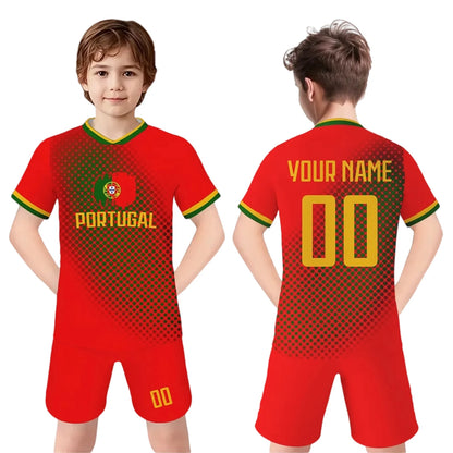 Kids  Portugal Football Jersey