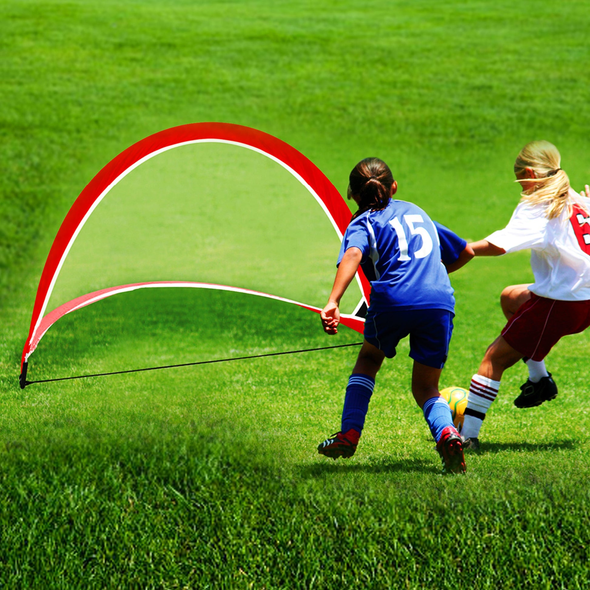 NNEDSZ Portable Kids Soccer Goals Set – 2 Pop Up Soccer Goals, Cones, Goal Carry Bag-1