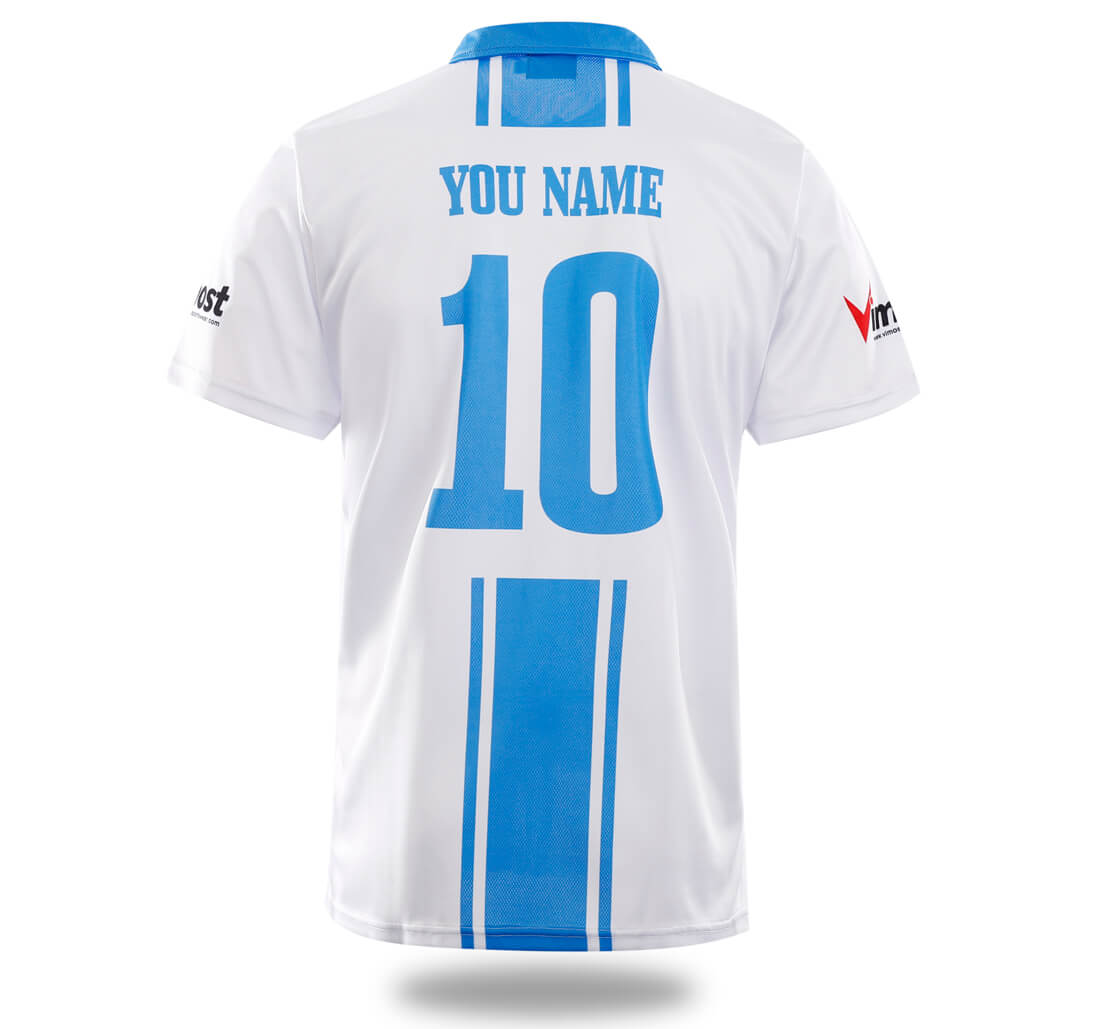 White Blue Design Soccer Jersey-1