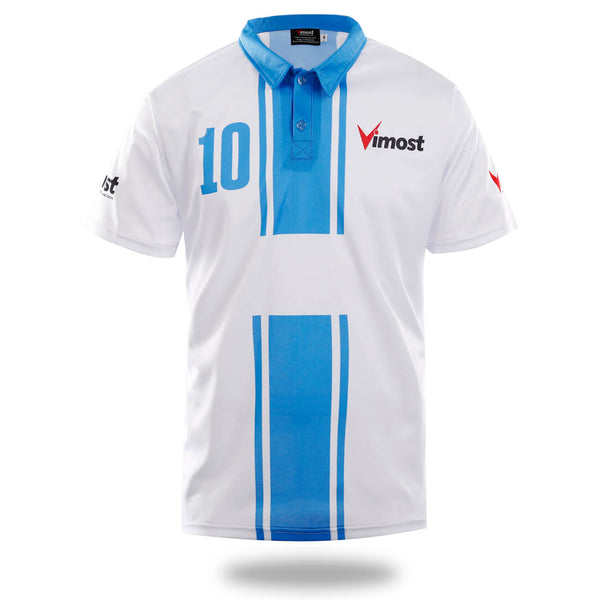White Blue Design Soccer Jersey-0