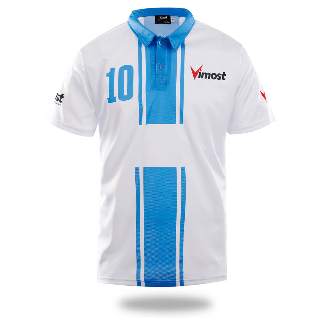 White Blue Design Soccer Jersey-0